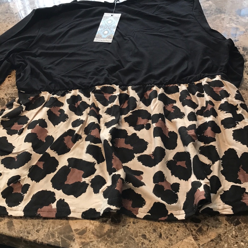 Leopard long sleeve smock top - Picture 4 of 4